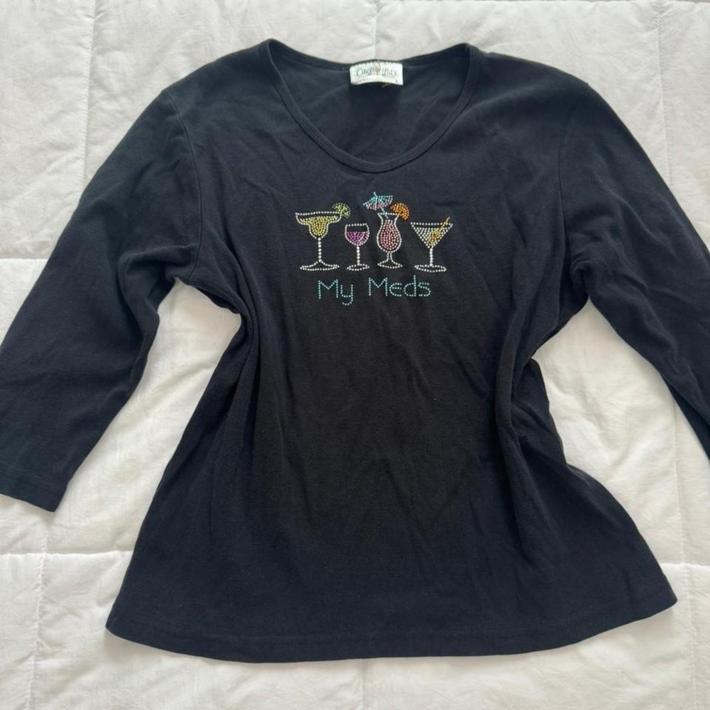 Vintage Camp Rhinestone Cocktail Euro Top